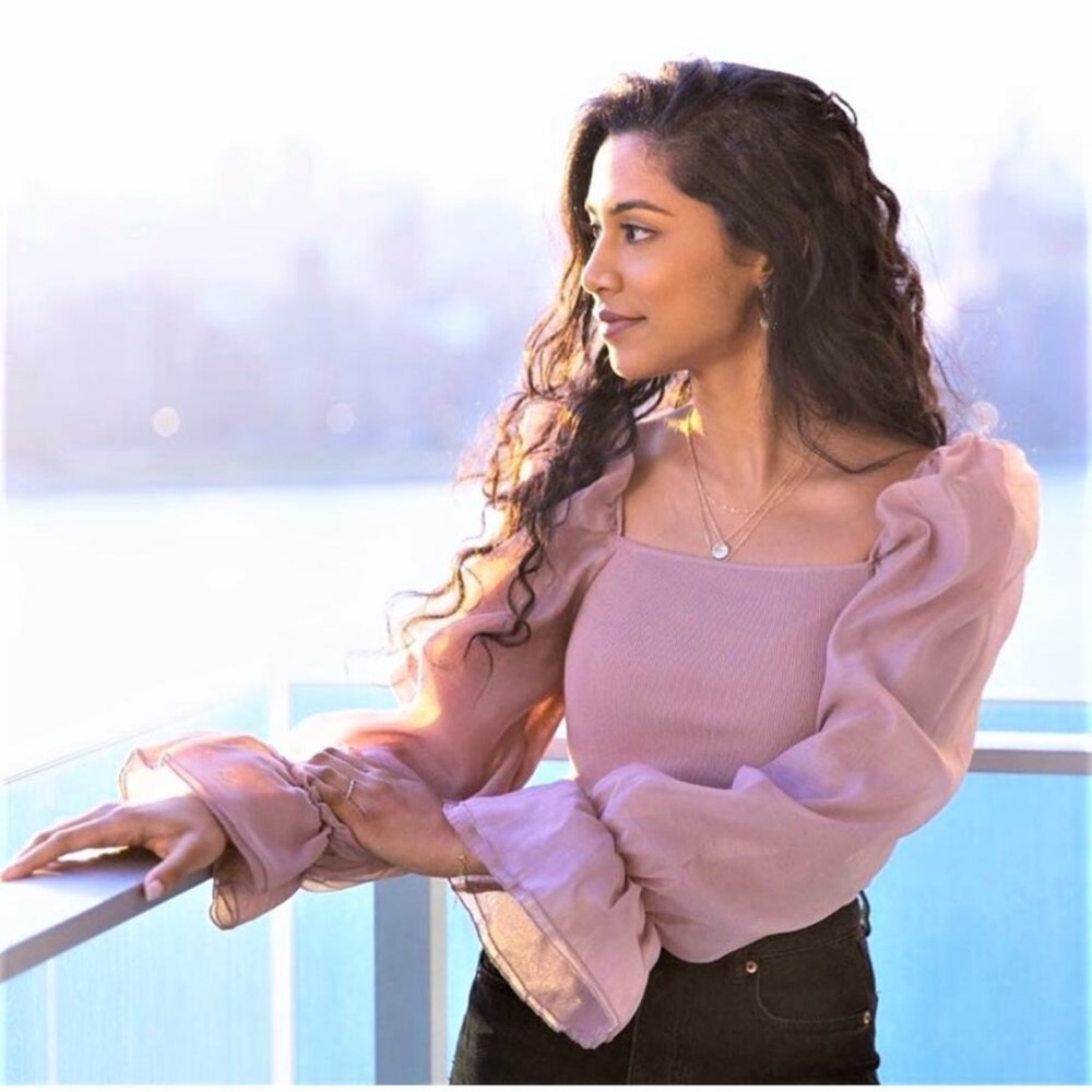 ZARA Knit Top with Puff Sleeves*